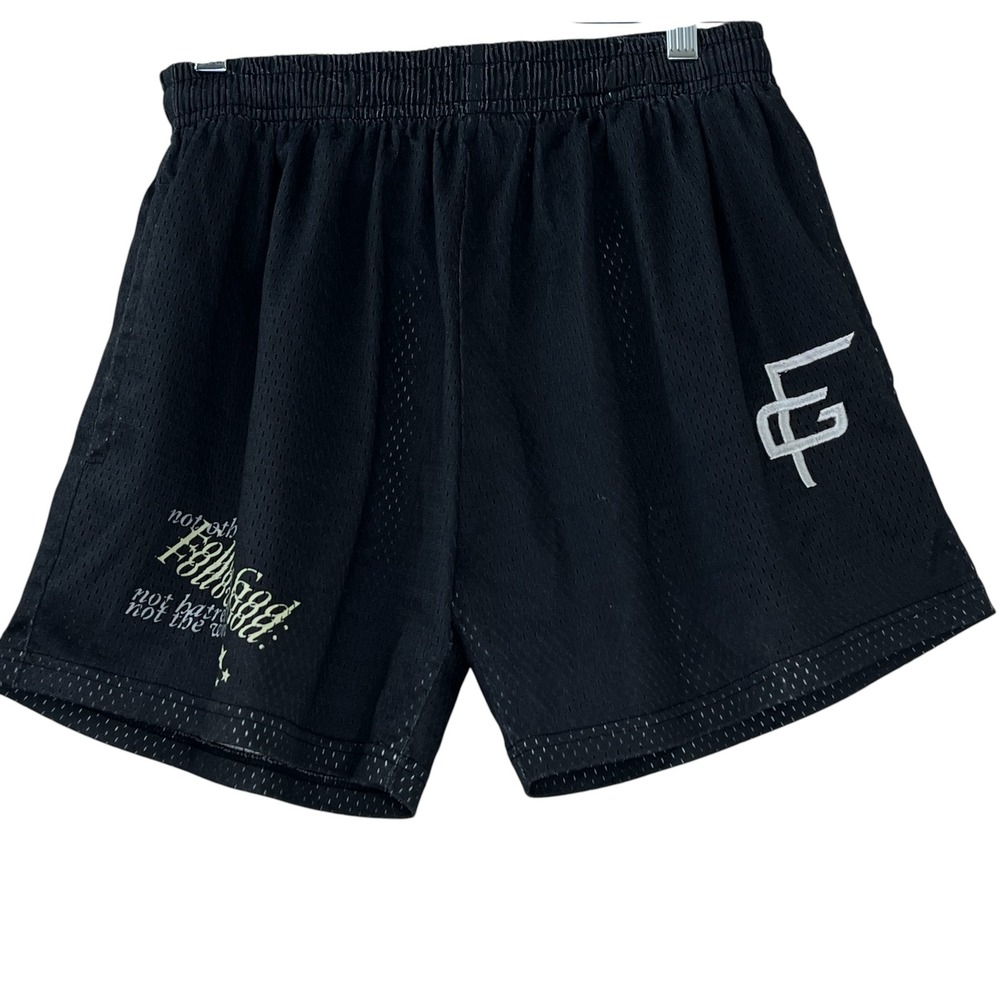 Follow God Chicago Men's Black Mesh Basketball Shorts Small FG Logo Graphic - Picture 6 of 9
